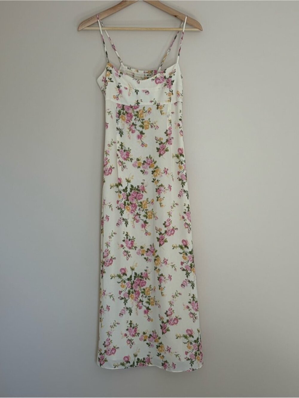 NEW Reformation Milica Midi Dress Posy Cream Pink Floral | US 6 UK 10 - Picture 6 of 16